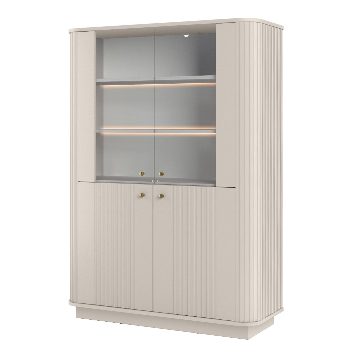 Vitrīnas skapis Vespa 103/148/38 cm kašmirs/zelts - N1 Home