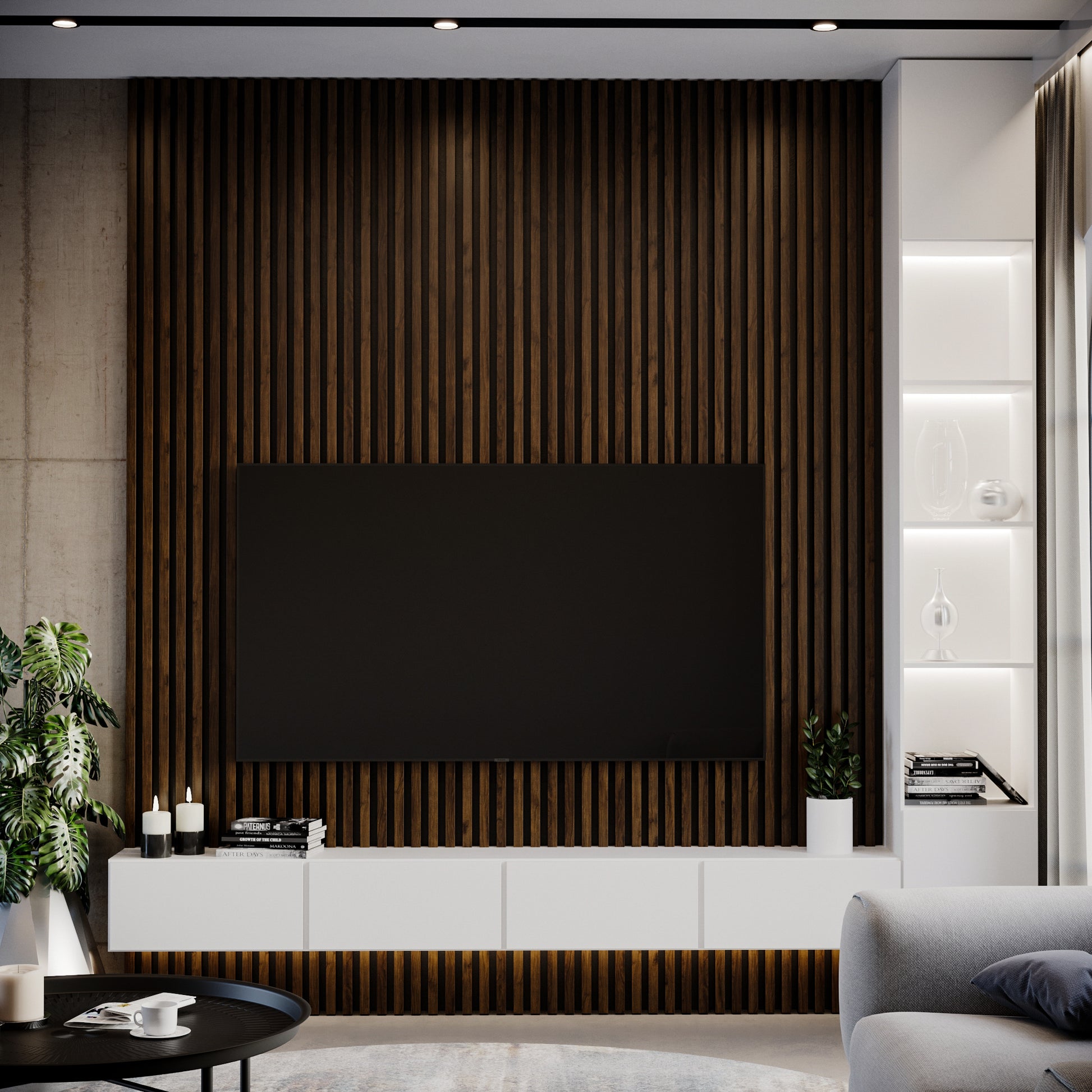 3D sienas lamele rieksts 3x4x275 cm - N1 Home