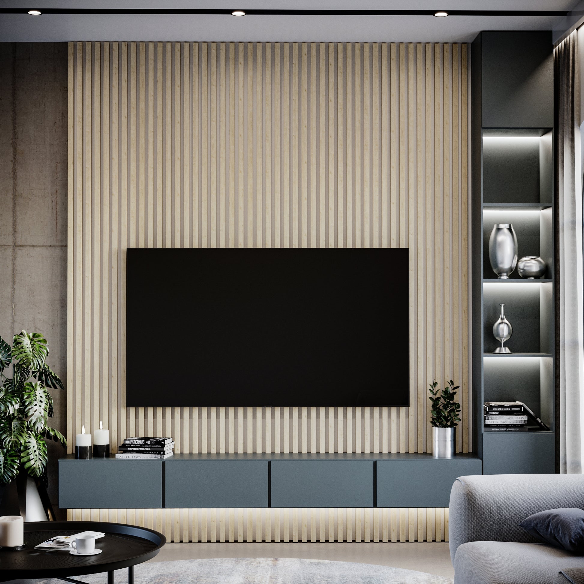 3D sienas lamele balināts ozols 3x4x275 cm - N1 Home