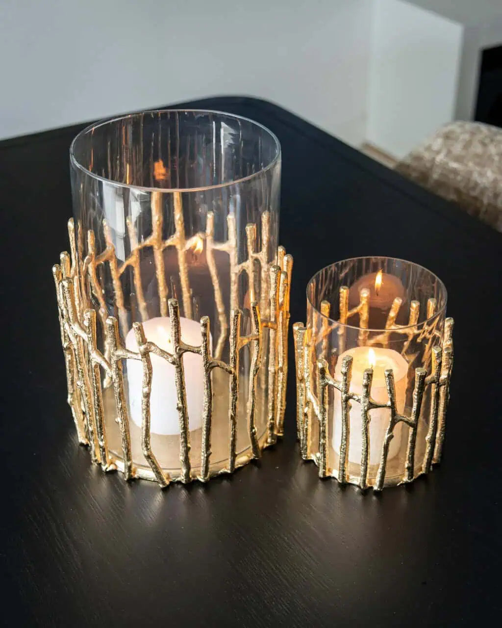 Svečturis Loretta gold large Richmond Interiors 31,5/22/22 cm zelts - N1 Home