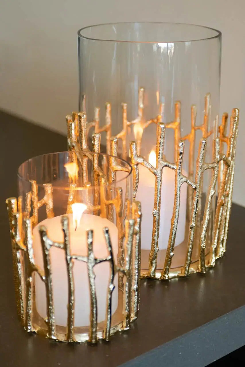 Svečturis Loretta gold large Richmond Interiors 31,5/22/22 cm zelts - N1 Home