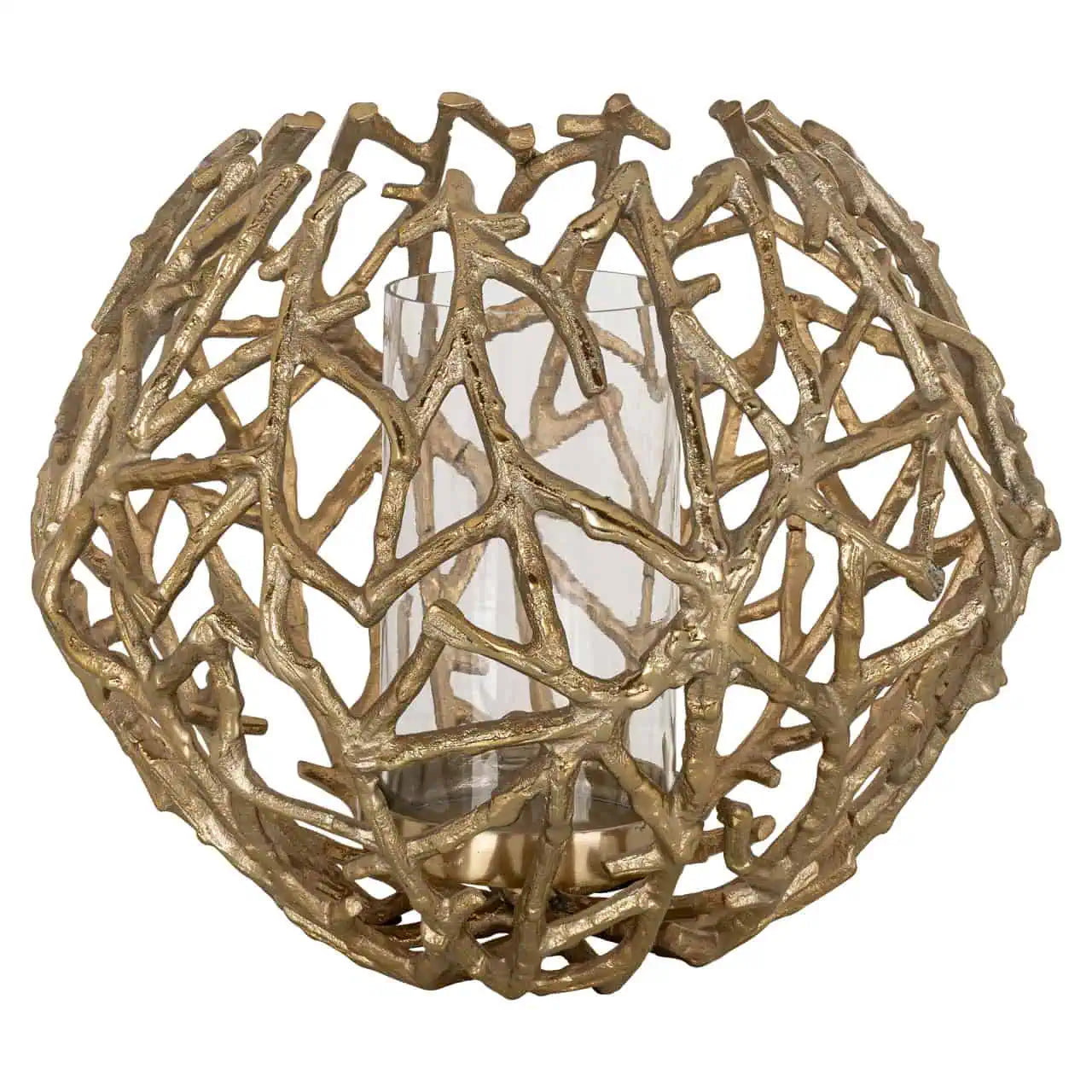 Svečturis Jaimy gold Richmond Interiors 27/33/33 cm zelts - N1 Home