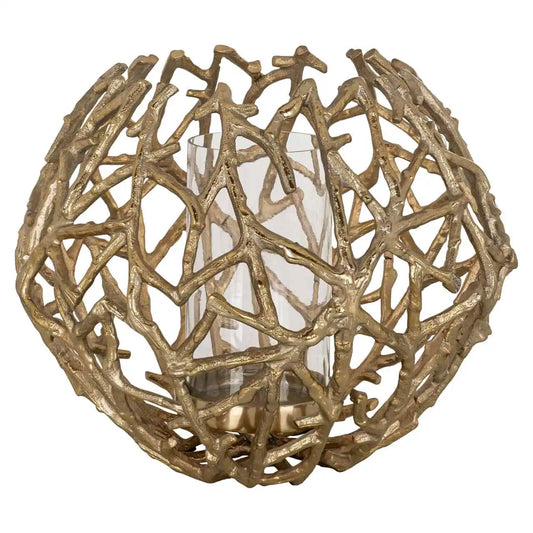 Svečturis Jaimy gold Richmond Interiors 27/33/33 cm zelts - N1 Home