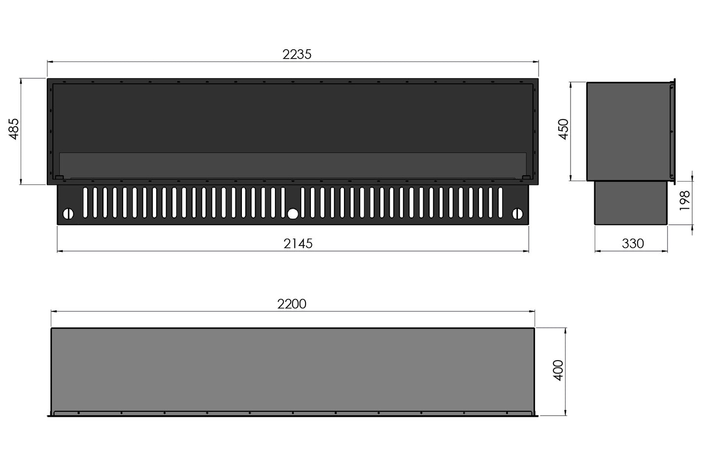 Elektriskais kamīns Invap inside 80/45/40 cm melns - N1 Home