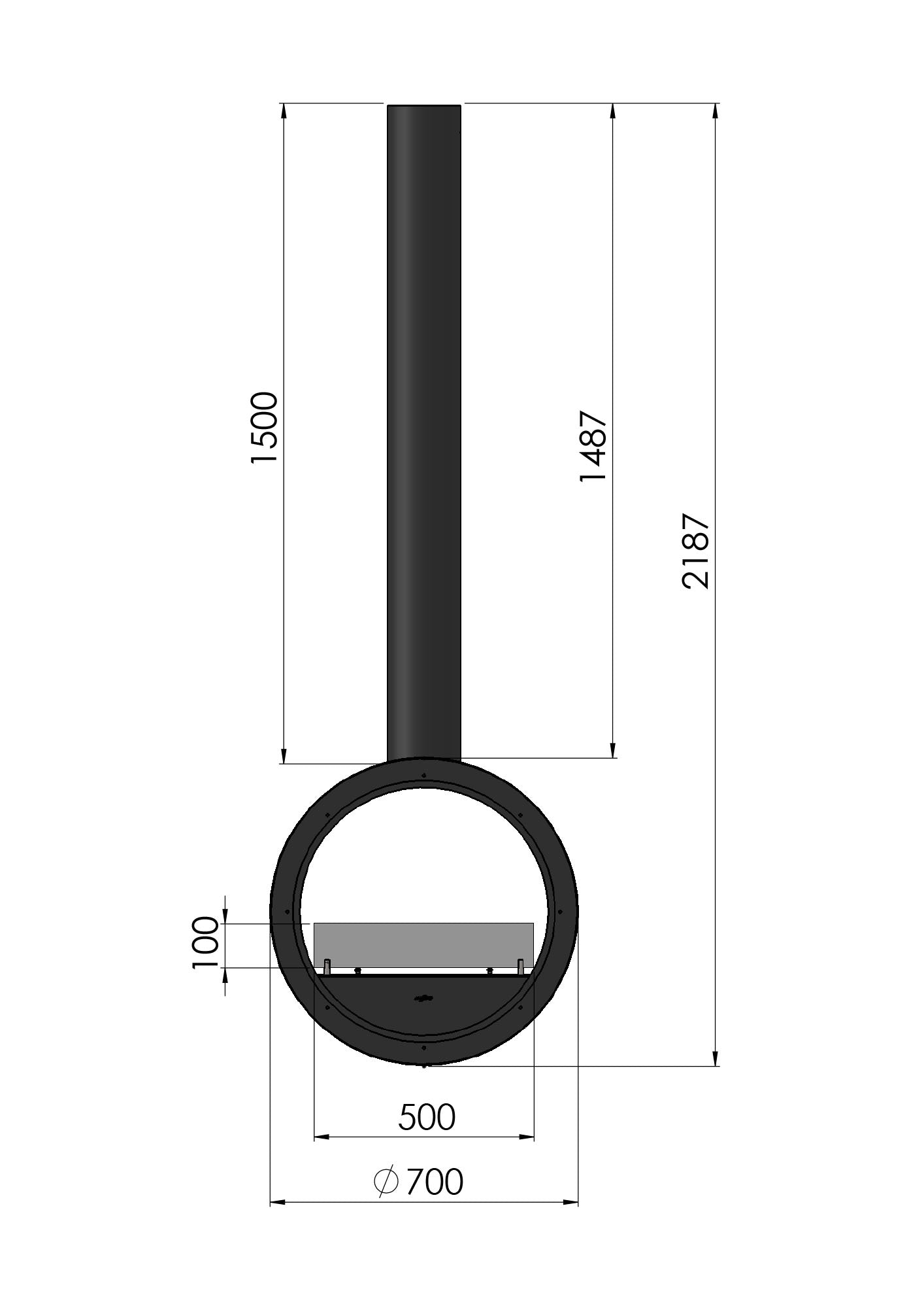 Biokamīns Incyrc 2side 218/70/35 cm balts - N1 Home