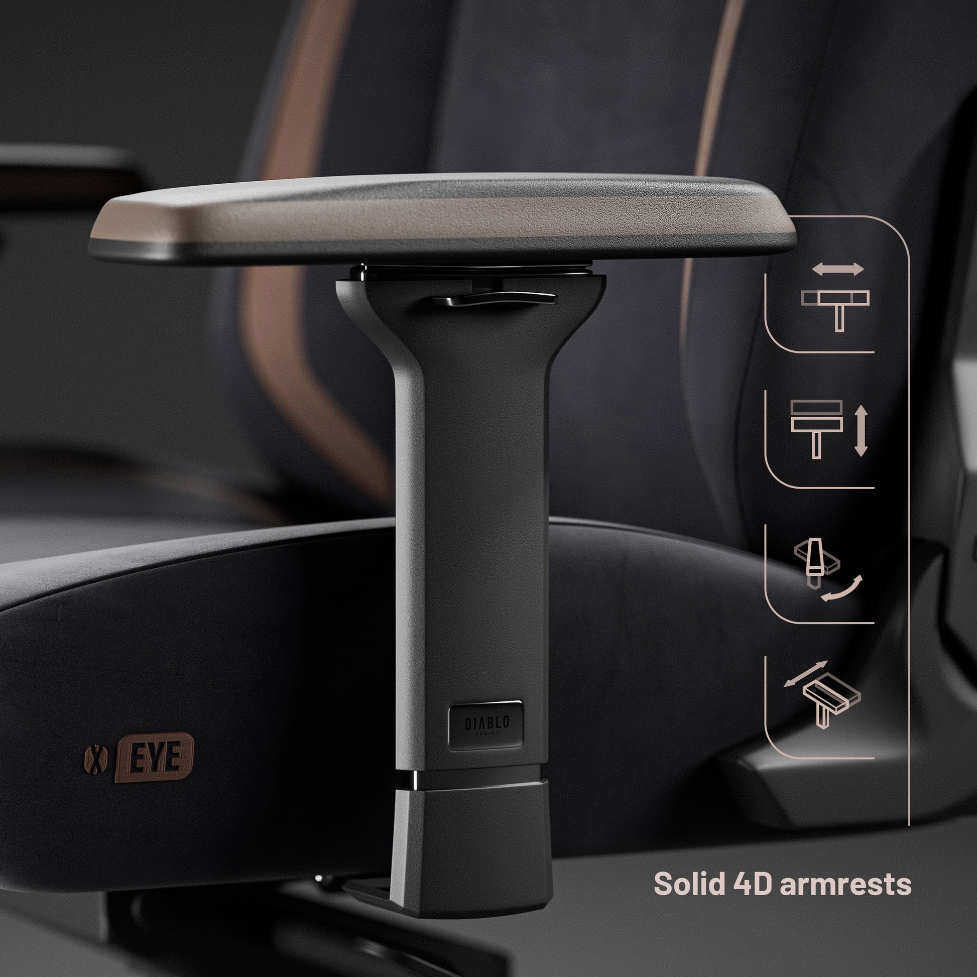 Krēsls X - E 130 - 137/69,5 - 74,5/ 53 cm gaiši melns - N1 Home