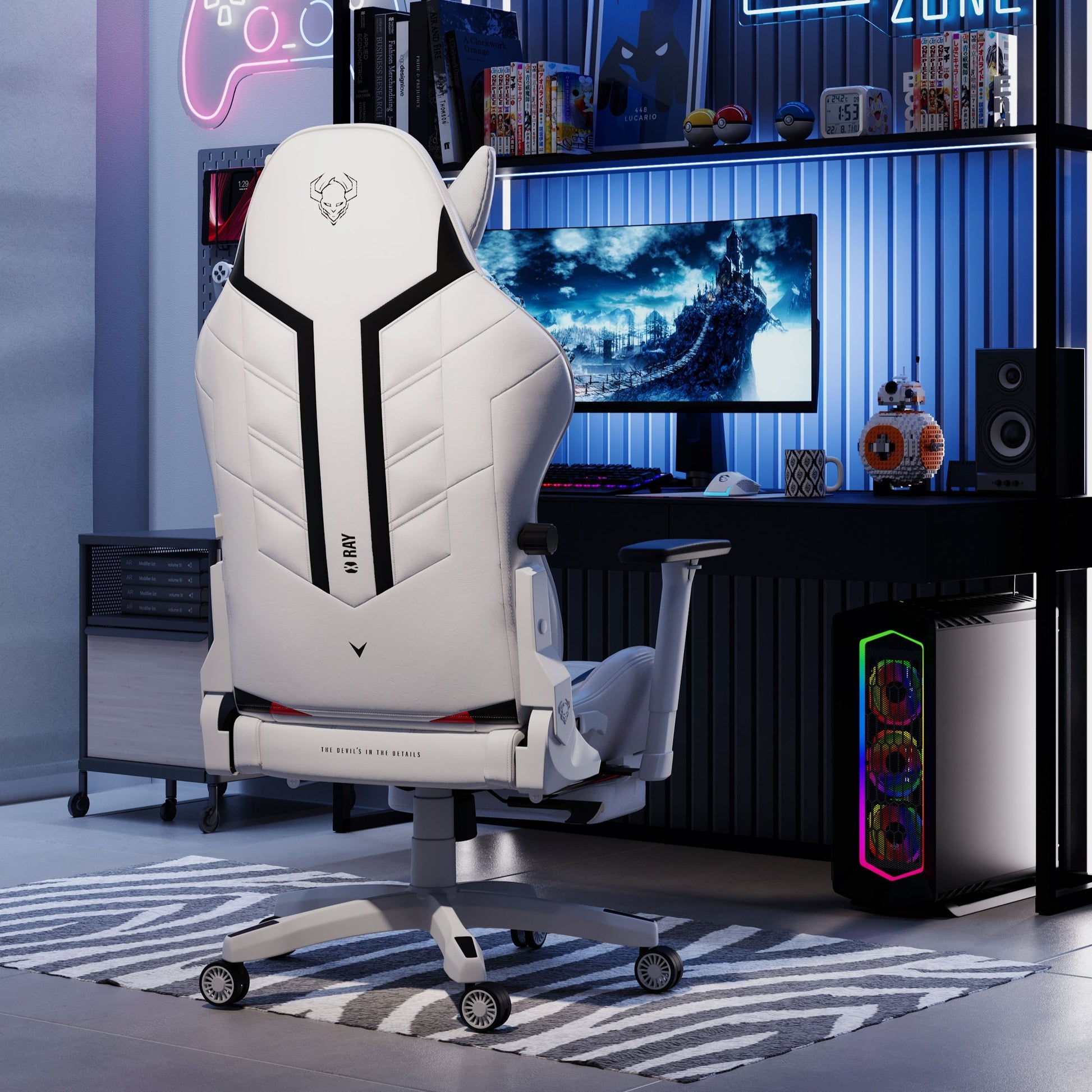 Krēsls X - Ra 125 - 135/68/57; 135 - 145/ 73/63 cm balts/melns - N1 Home