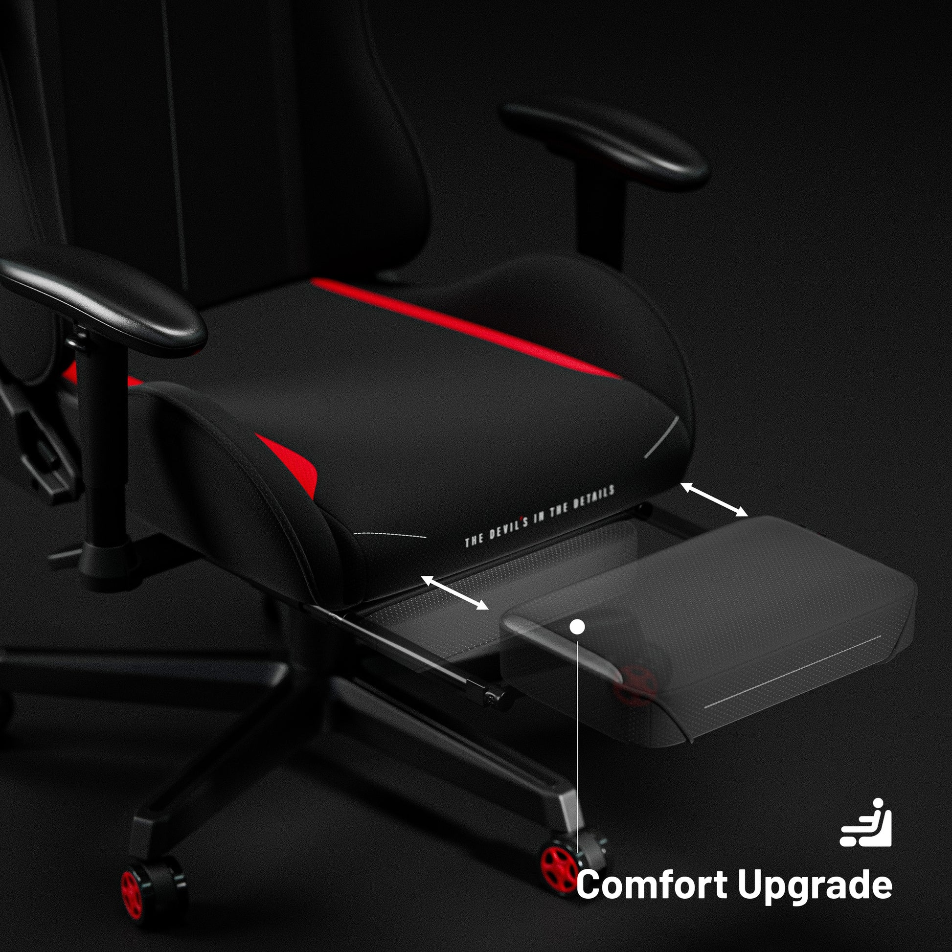 Krēsls X - Sta 63/120/63 cm melns/sarkans - N1 Home