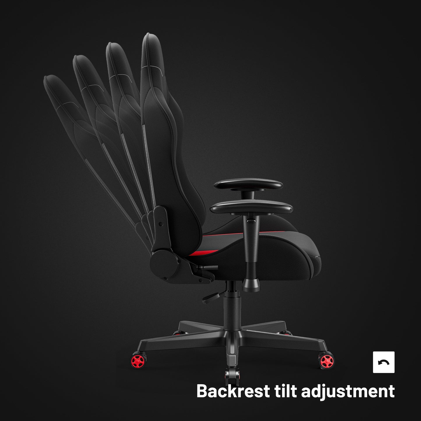 Krēsls X - Sta 63/120/63 cm melns/sarkans - N1 Home