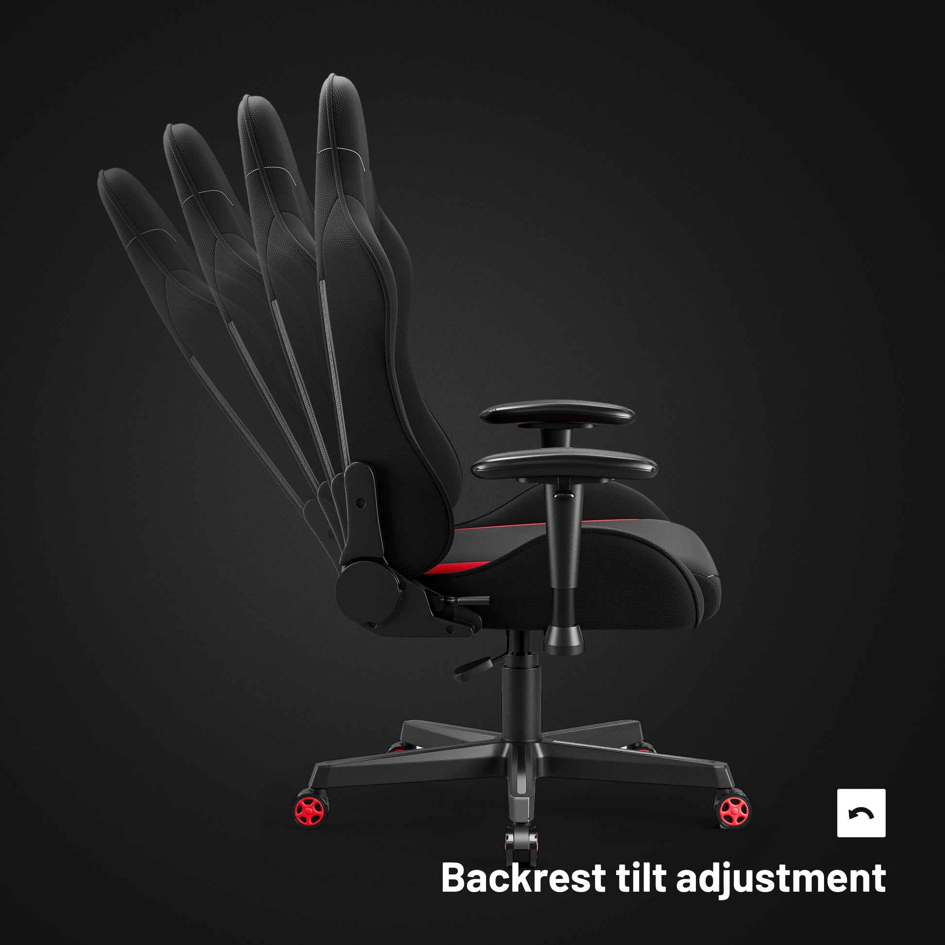 Krēsls X - Sta 63/120/63 cm melns/sarkans - N1 Home