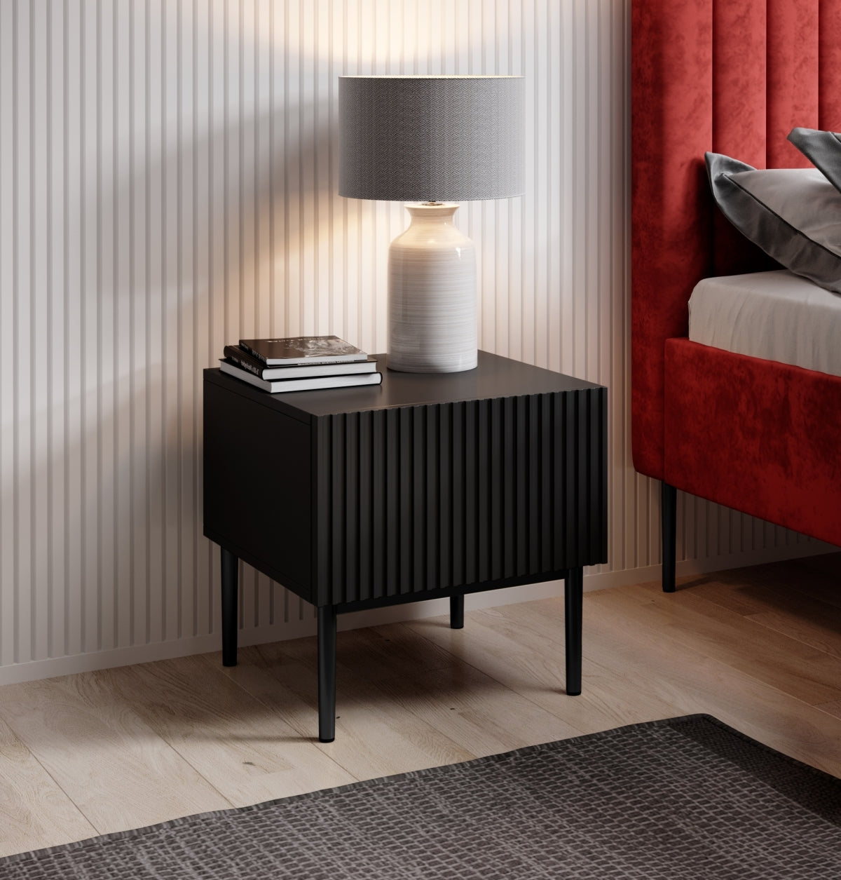 Naktsskapītis (2) AUSTIN 46/45/45 melns/melns - N1 Home
