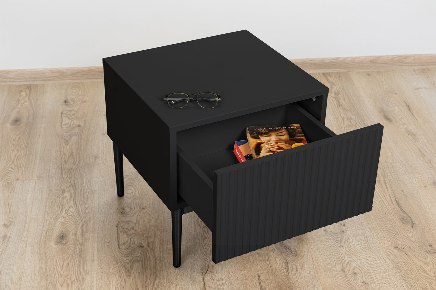 Naktsskapītis (2) AUSTIN 46/45/45 melns/melns - N1 Home