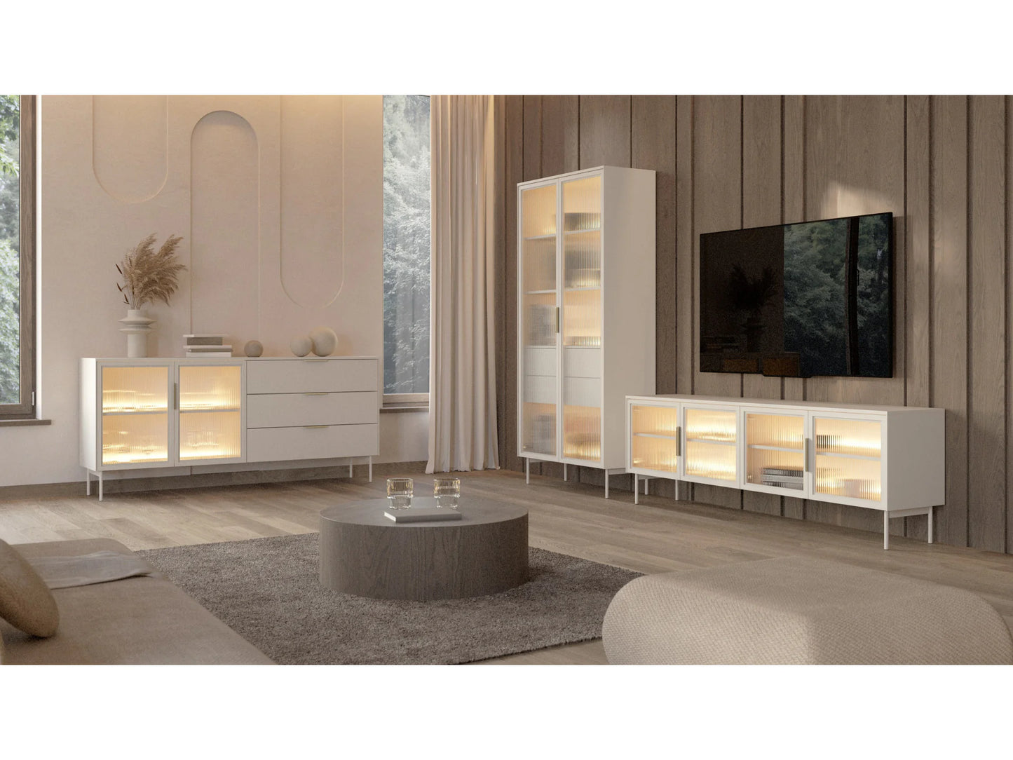 TV skapis Lumio 181/61/39 cm kašmirs