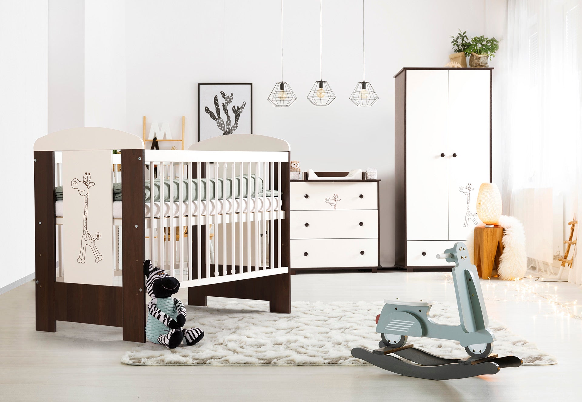 Skapis Žirafe 83/185 /52 cm balts-valrieksts - N1 Home