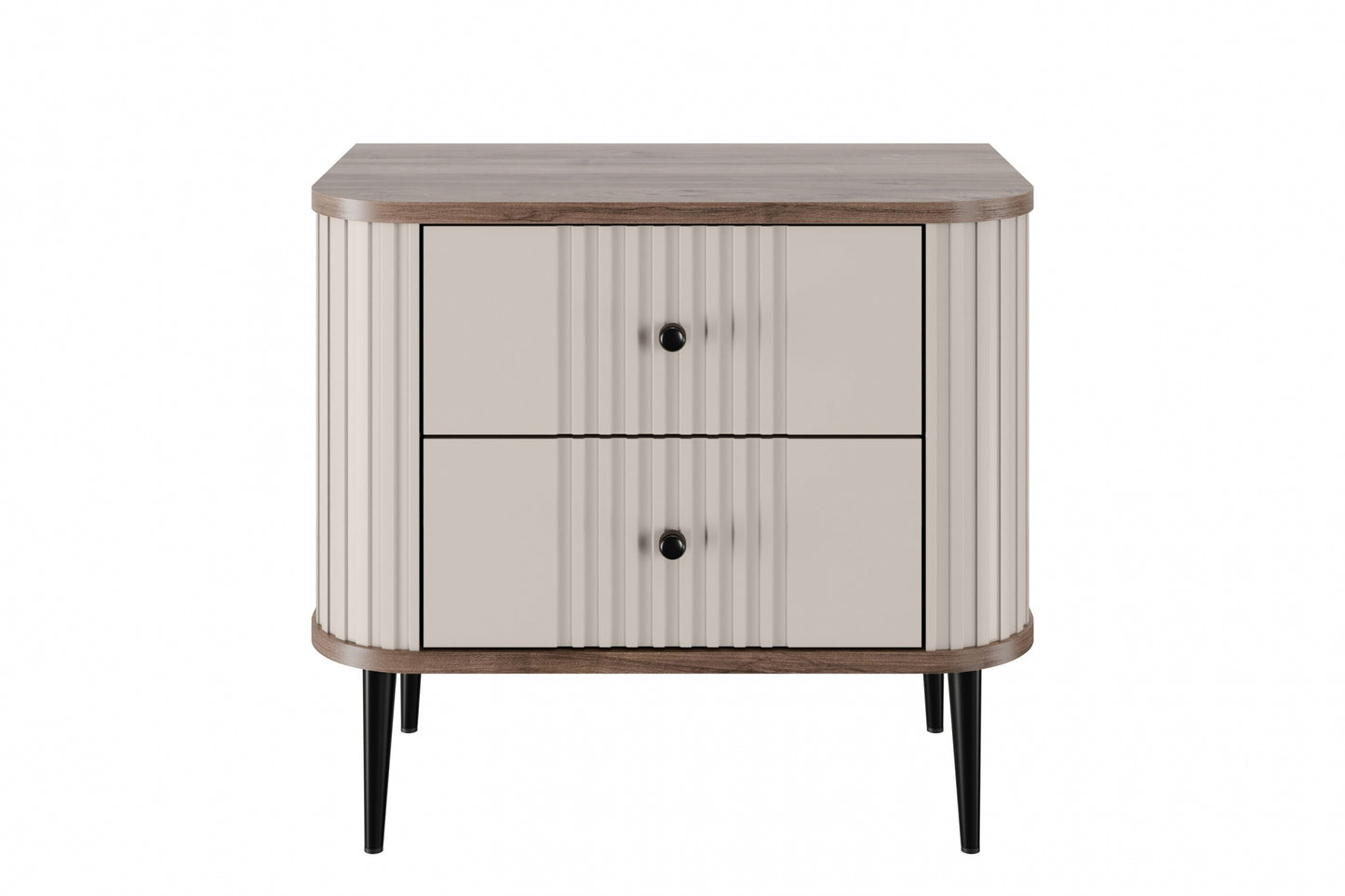 Naktsskapītis (2) Vespa 56/51/38 cm kašmirs/rieksts/melns - N1 Home