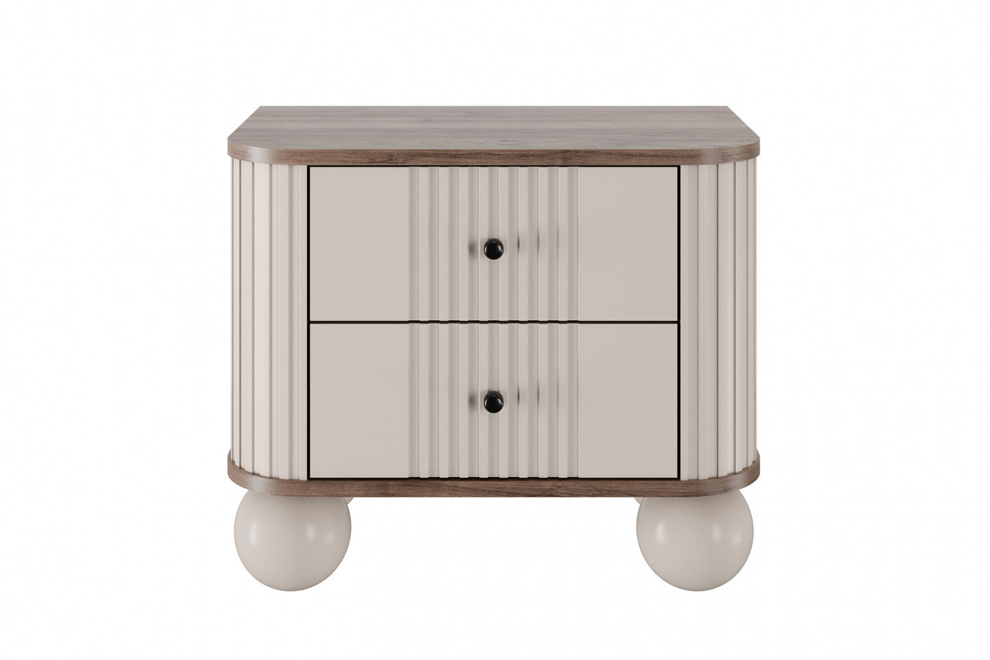 Naktsskapītis (2) Vespa 56/48/38 cm kašmirs/rieksts/melns - N1 Home