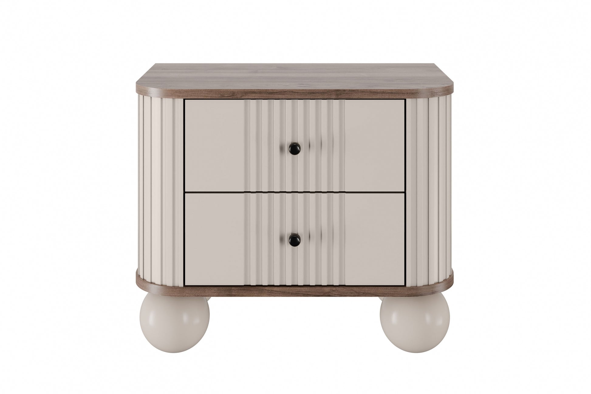 Naktsskapītis (2) Vespa 56/48/38 cm kašmirs/rieksts/melns - N1 Home