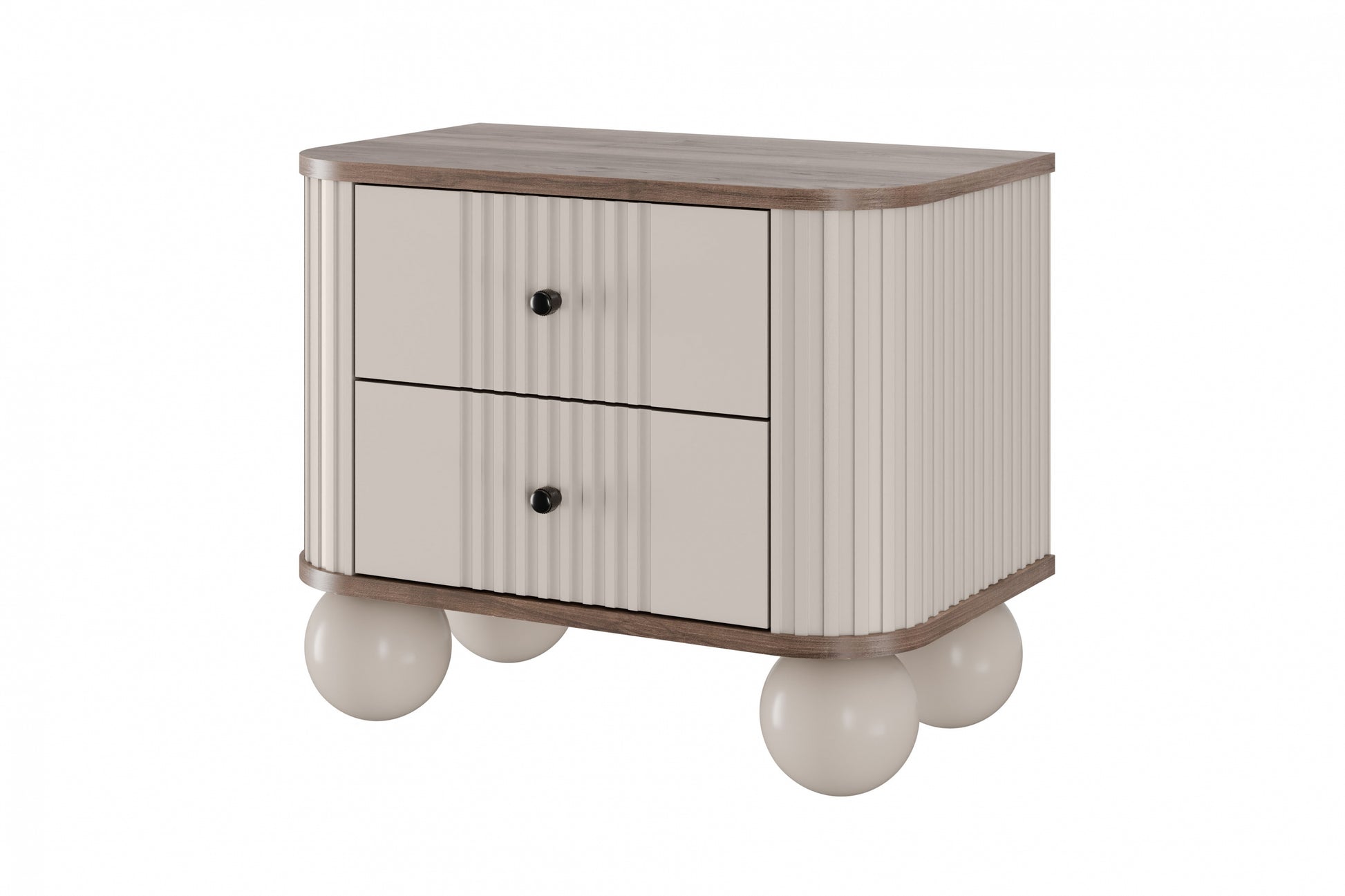 Naktsskapītis (2) Vespa 56/48/38 cm kašmirs/rieksts/melns - N1 Home