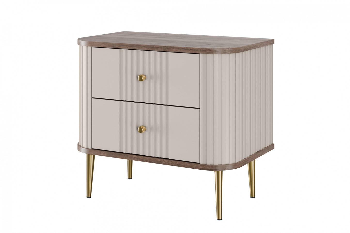 Naktsskapītis (2) Vespa 56/51/38 cm kašmirs/rieksts/zelts - N1 Home