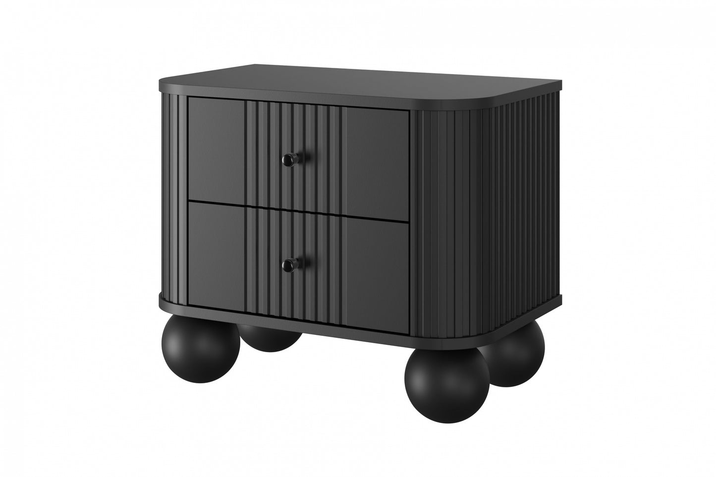 Naktsskapītis (2) Vespa 56/48/38 cm melns/melns - N1 Home