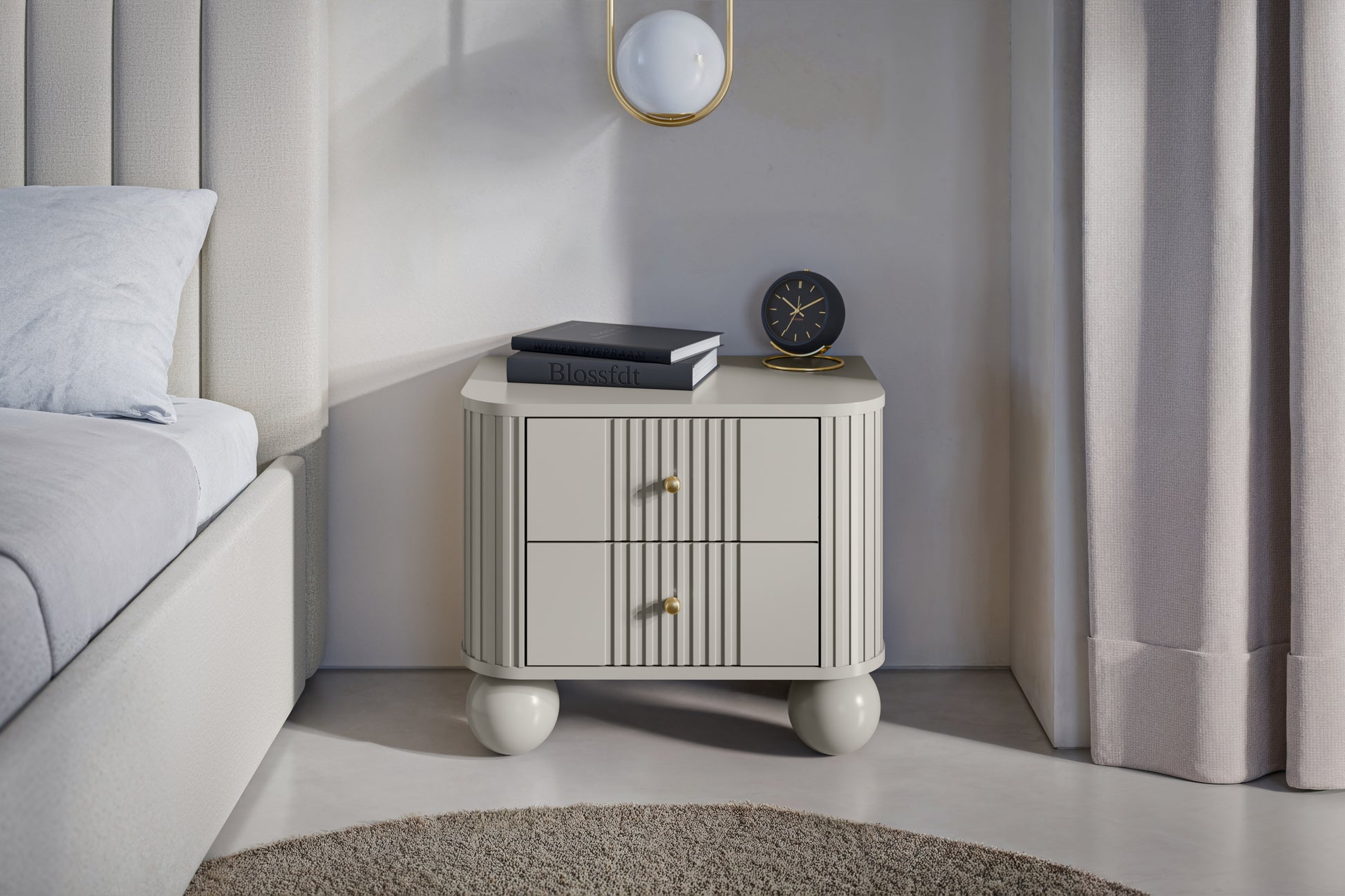 Naktsskapītis (2) Vespa 56/48/38 cm kašmirs/zelts - N1 Home