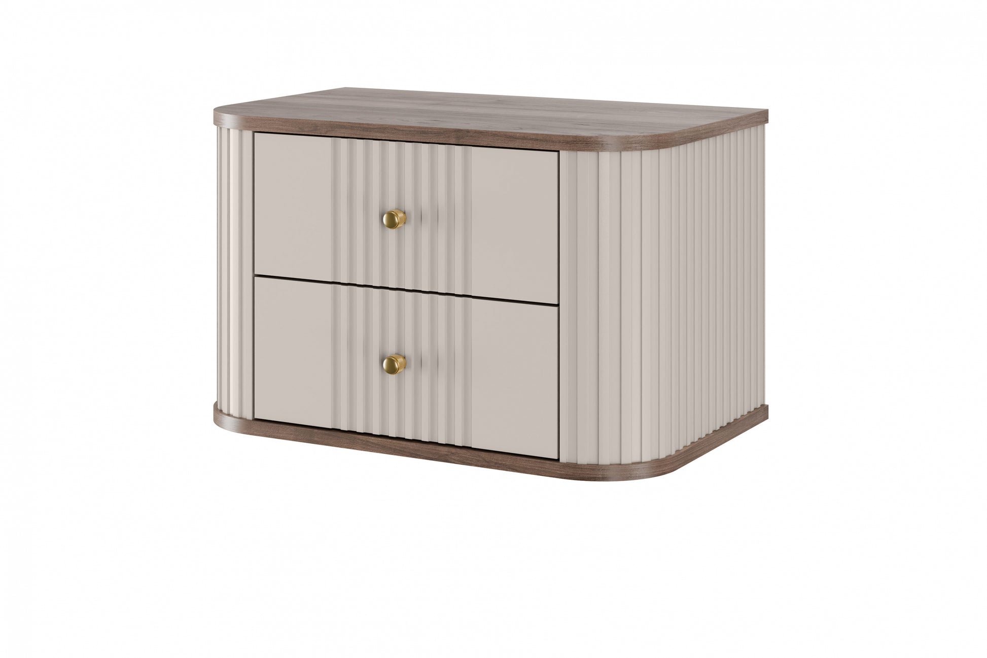 Naktsskapītis (2) Vespa 56/48/38 cm kašmirs/rieksts/zelts - N1 Home