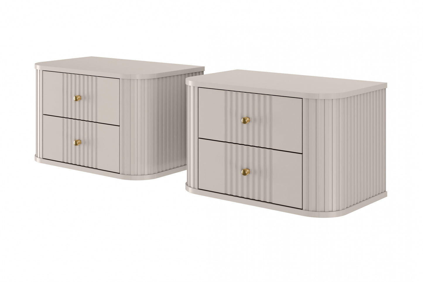 Naktsskapītis (2) Vespa 56/48/38 cm kašmirs/zelts - N1 Home