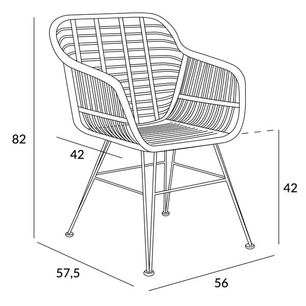 Dabīga auduma JARDIN krēsls 56x62x82 cm - N1 Home
