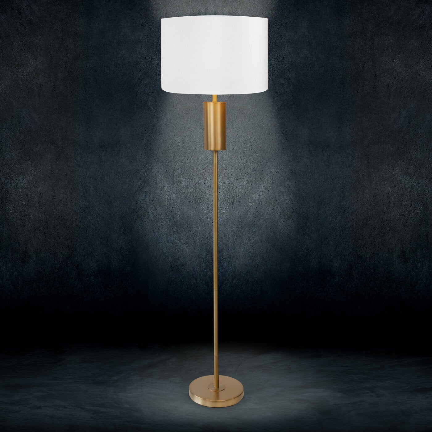LIMITED COLLECTION stāvlampa BLANCA 7 uz metāla pamatnes ar samta abažūru - N1 Home