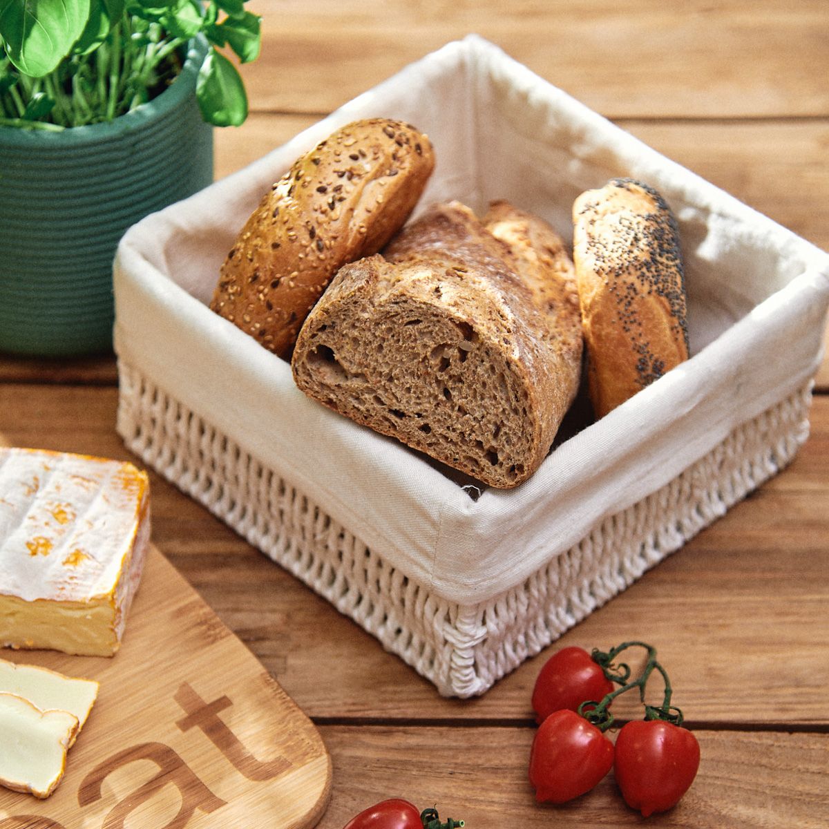 TUOMO kvadrātveida balts grozs 20x20 cm - N1 Home