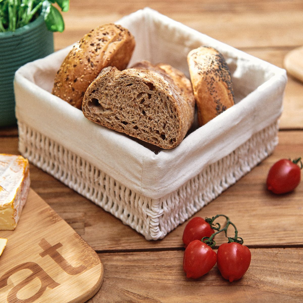 TUOMO kvadrātveida balts grozs 20x20 cm - N1 Home