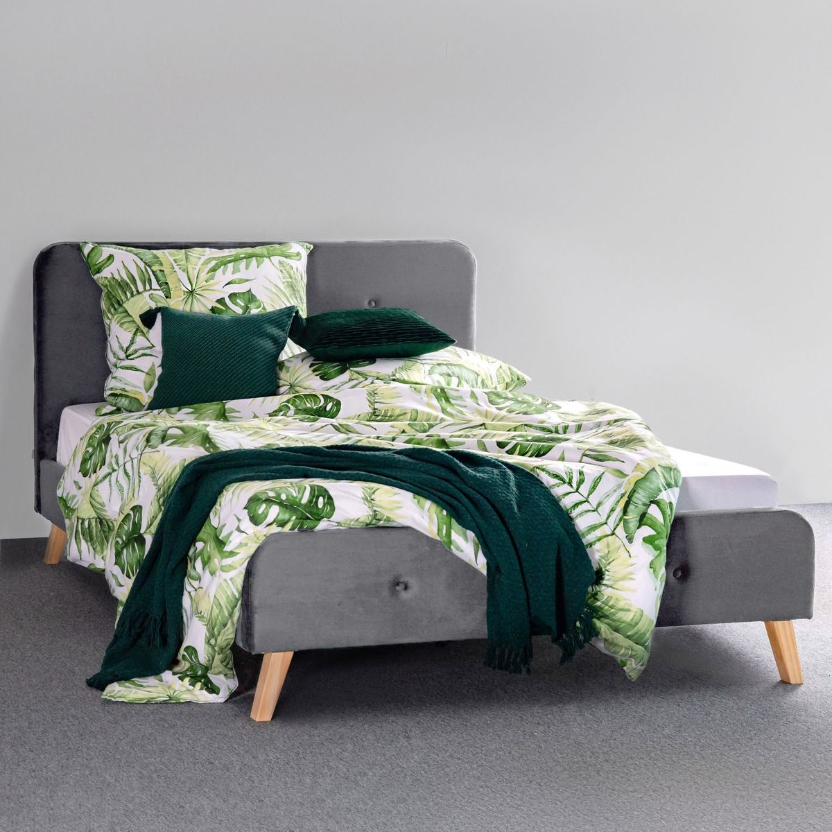 Samta gulta ar rāmi MIKKEL Pelēka 160x200 cm - N1 Home