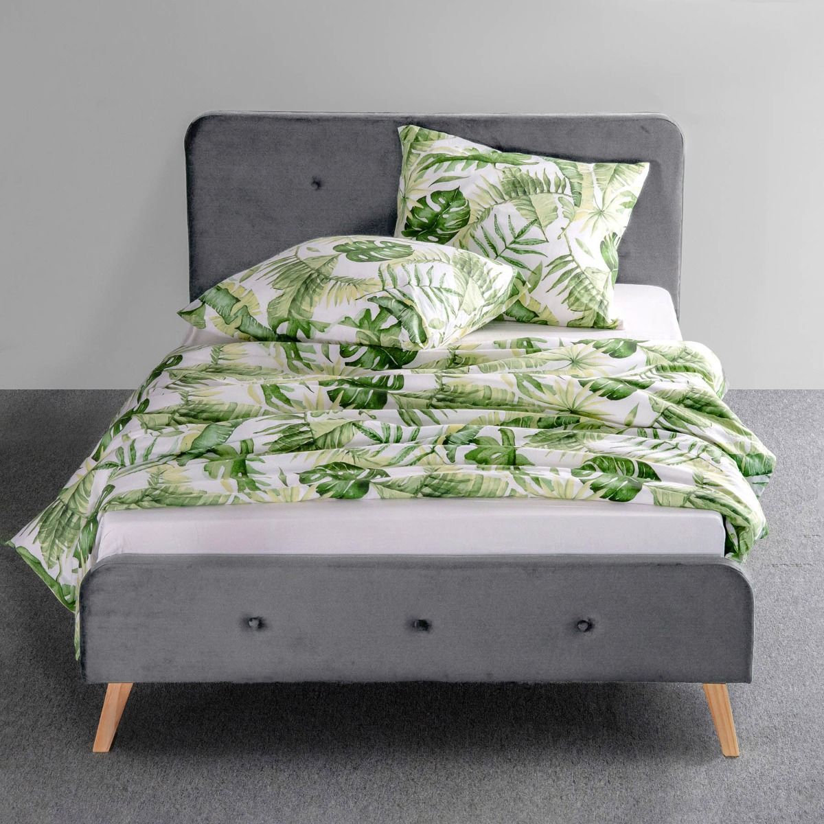 Samta gulta ar rāmi MIKKEL Pelēka 160x200 cm - N1 Home