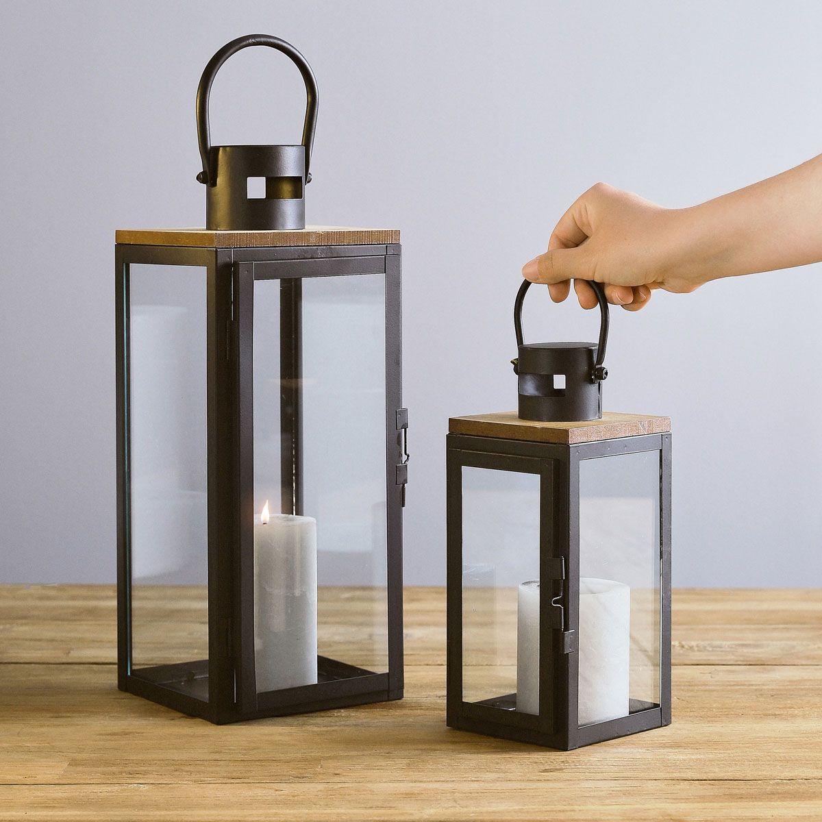 HOGEN laterna melna 11x10x24 cm - N1 Home