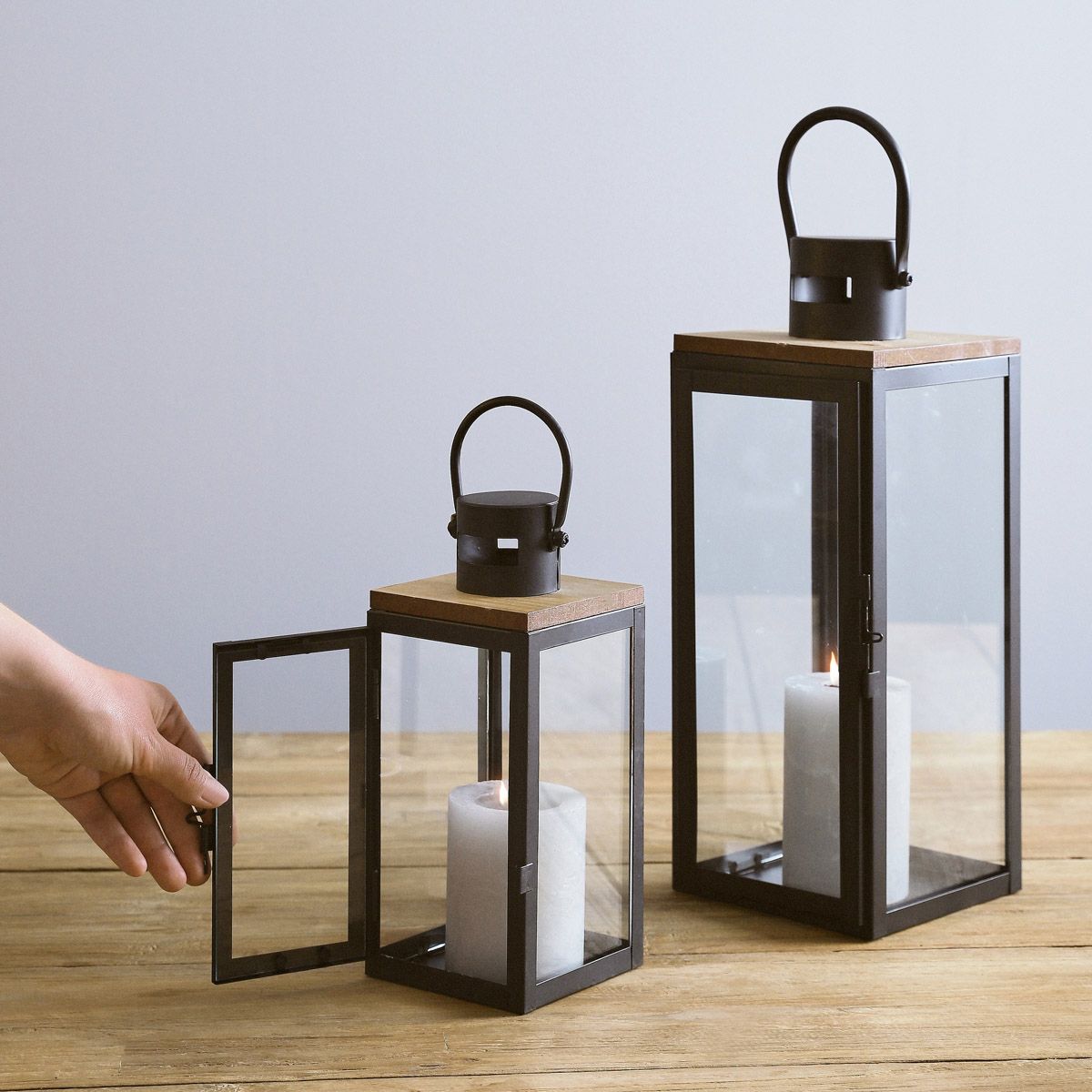HOGEN laterna melna 11x10x24 cm - N1 Home