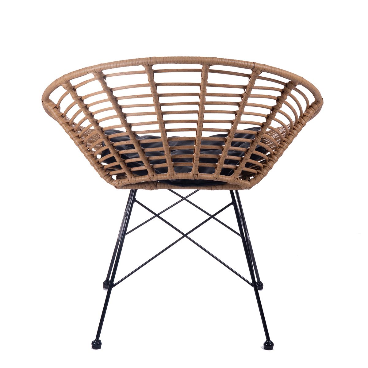 LEUCA dārza mēbeļu komplekts, dabīgs, austs ar diviem spilveniem, 3 ga