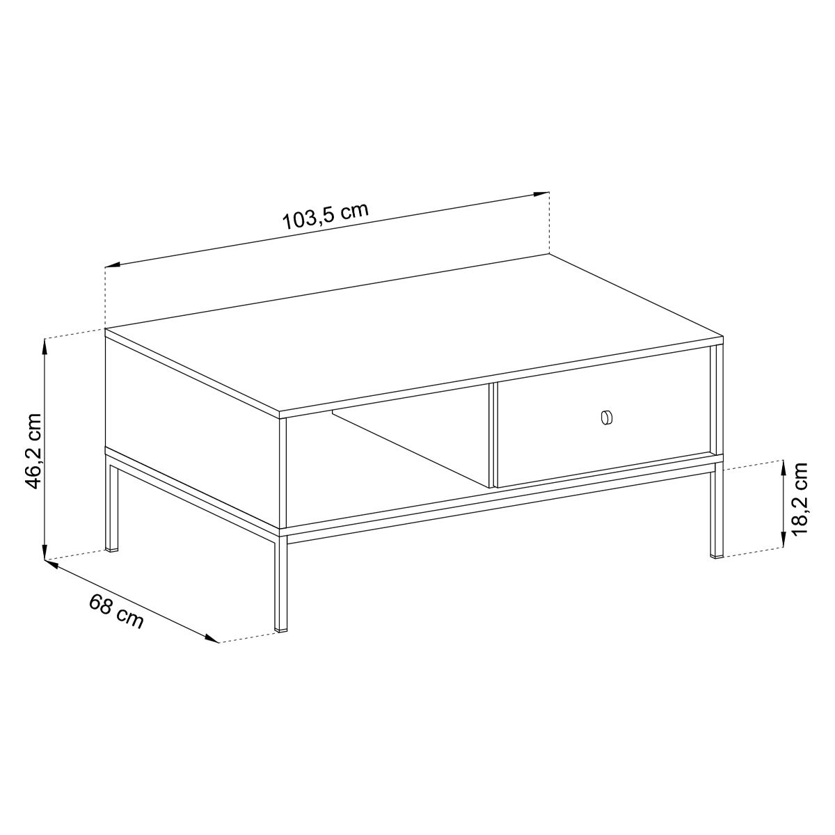 TV bloks MN bordo 103,5x46,2x68 cm - N1 Home