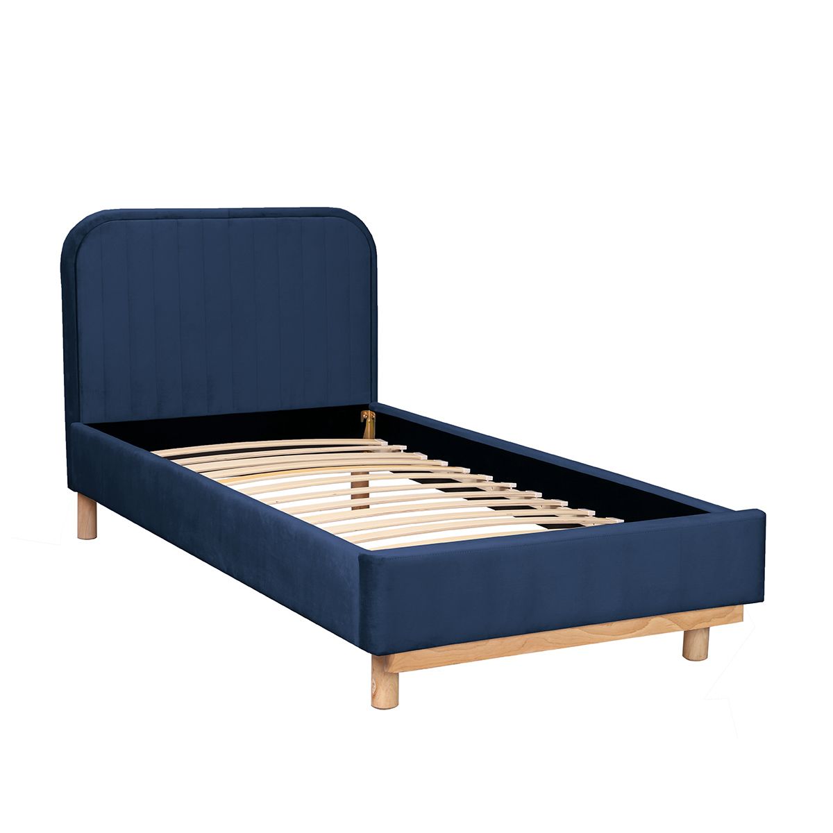 KARALIUS gulta velūrs tumši zils 90x200 cm - N1 Home