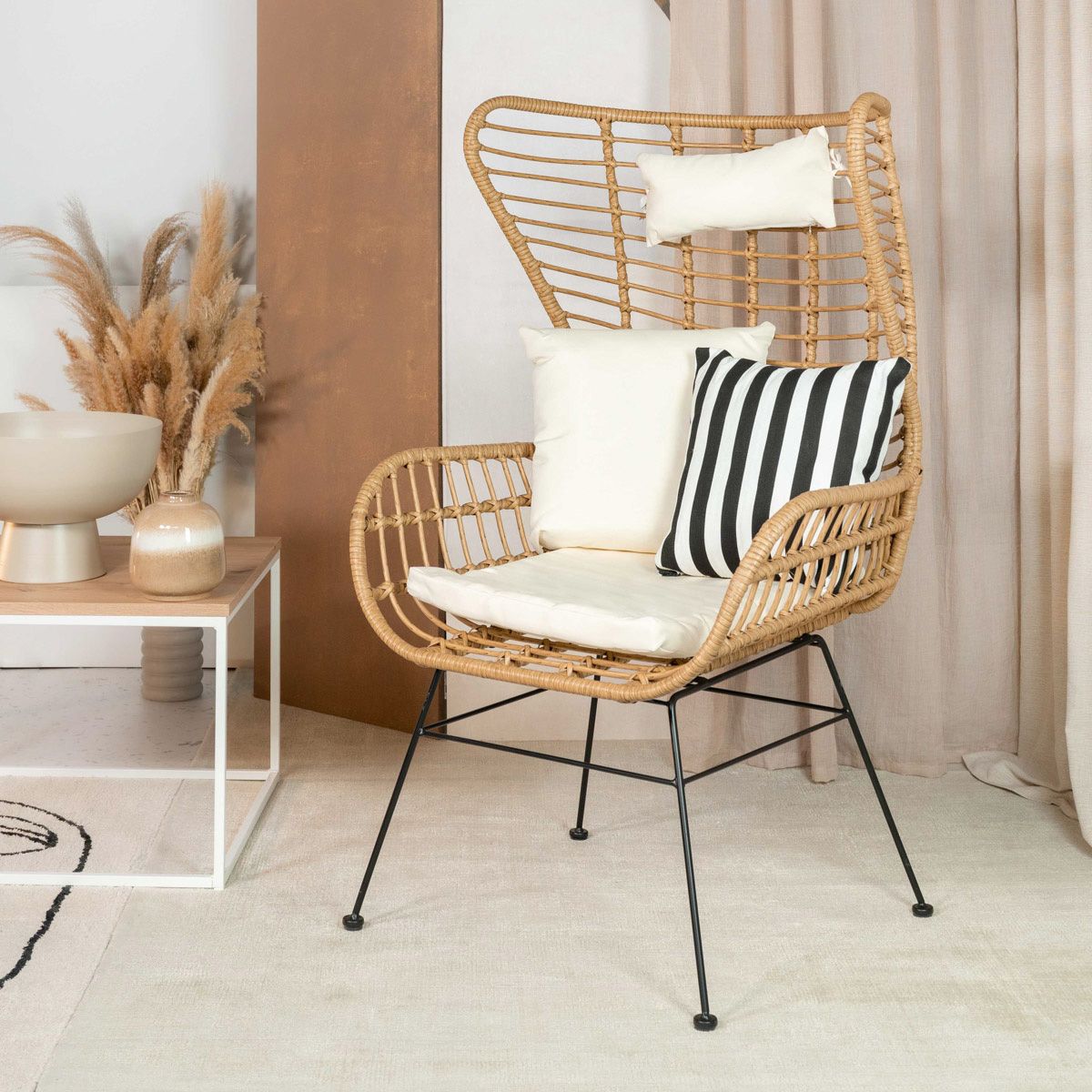 JARDIN dabīgā auduma krēsls 70x80x110cm - N1 Home