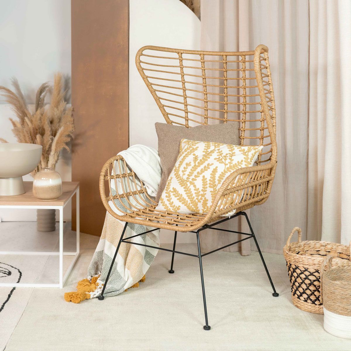 JARDIN dabīgā auduma krēsls 70x80x110cm - N1 Home