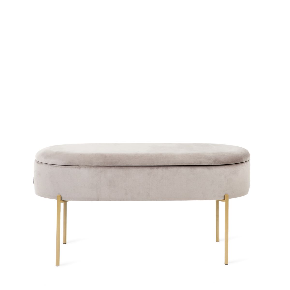 LAYLA bēšs velūra sols ar glabātuvi 91,5x41x46,5 cm - N1 Home