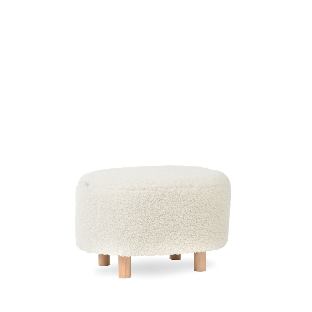 ALDA BOOGIE bēšs pufs no TEDDY BOUCLÉ auduma 50x40x31 cm - N1 Home