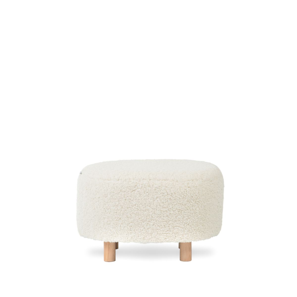 ALDA BOOGIE bēšs pufs no TEDDY BOUCLÉ auduma 50x40x31 cm - N1 Home