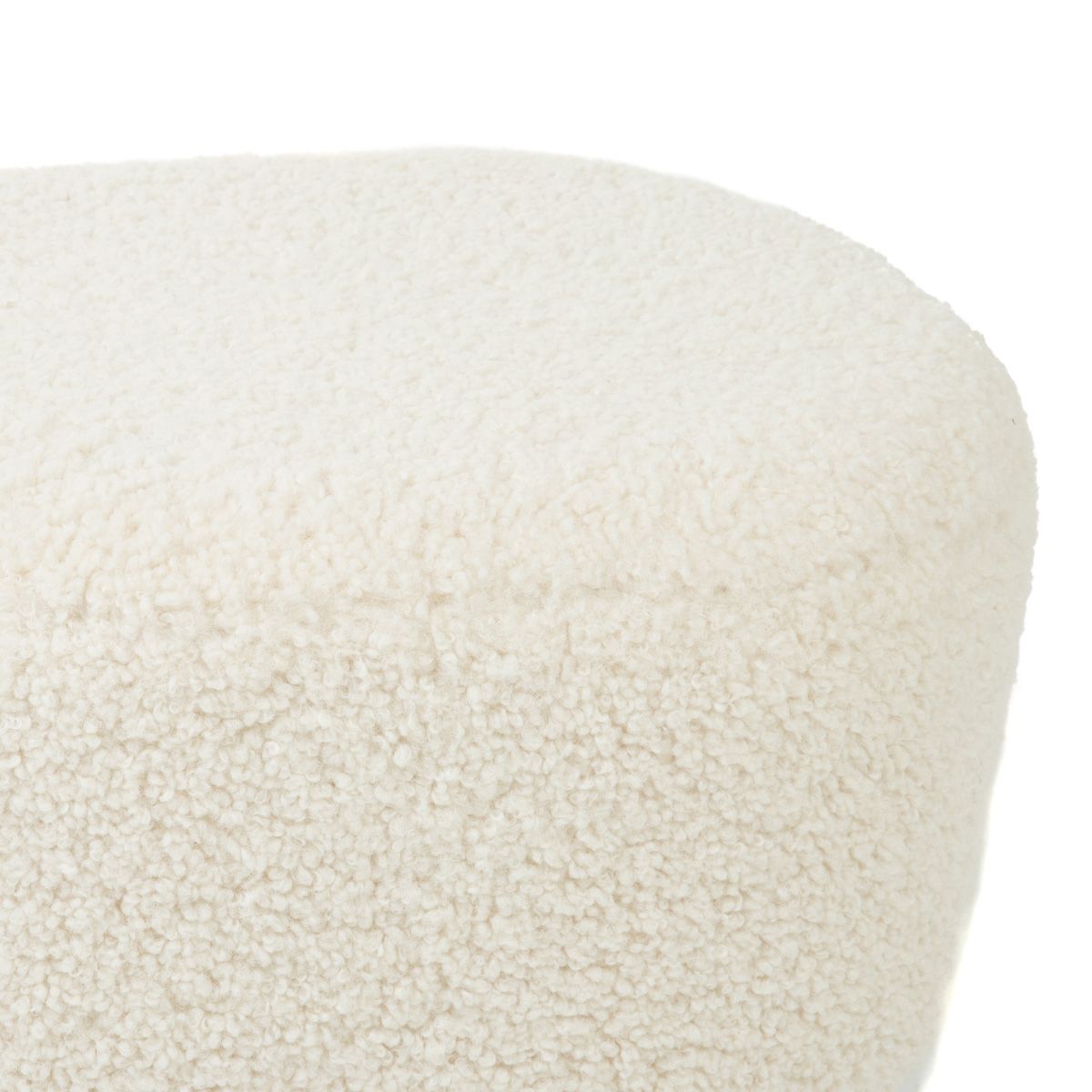 ALDA BOOGIE bēšs pufs no TEDDY BOUCLÉ auduma 50x40x31 cm - N1 Home