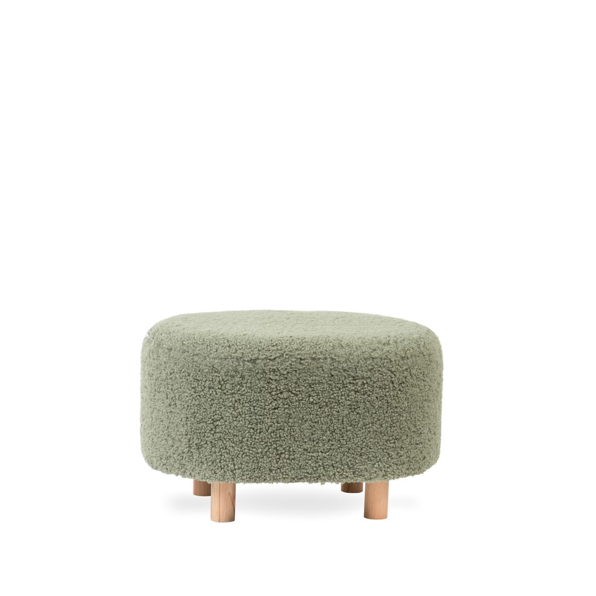 Olīvu pufs ALDA BOOGIE no TEDDY BOUCLÉ auduma 50x40x31 cm - N1 Home