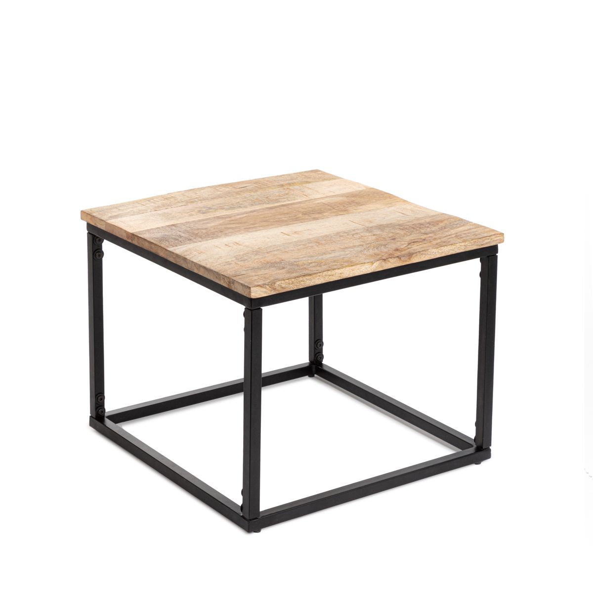 Kafijas galdiņu komplekts MAYA Solid Mango Wood + Metāls 110x60x45 cm/50x50x40cm - N1 Home