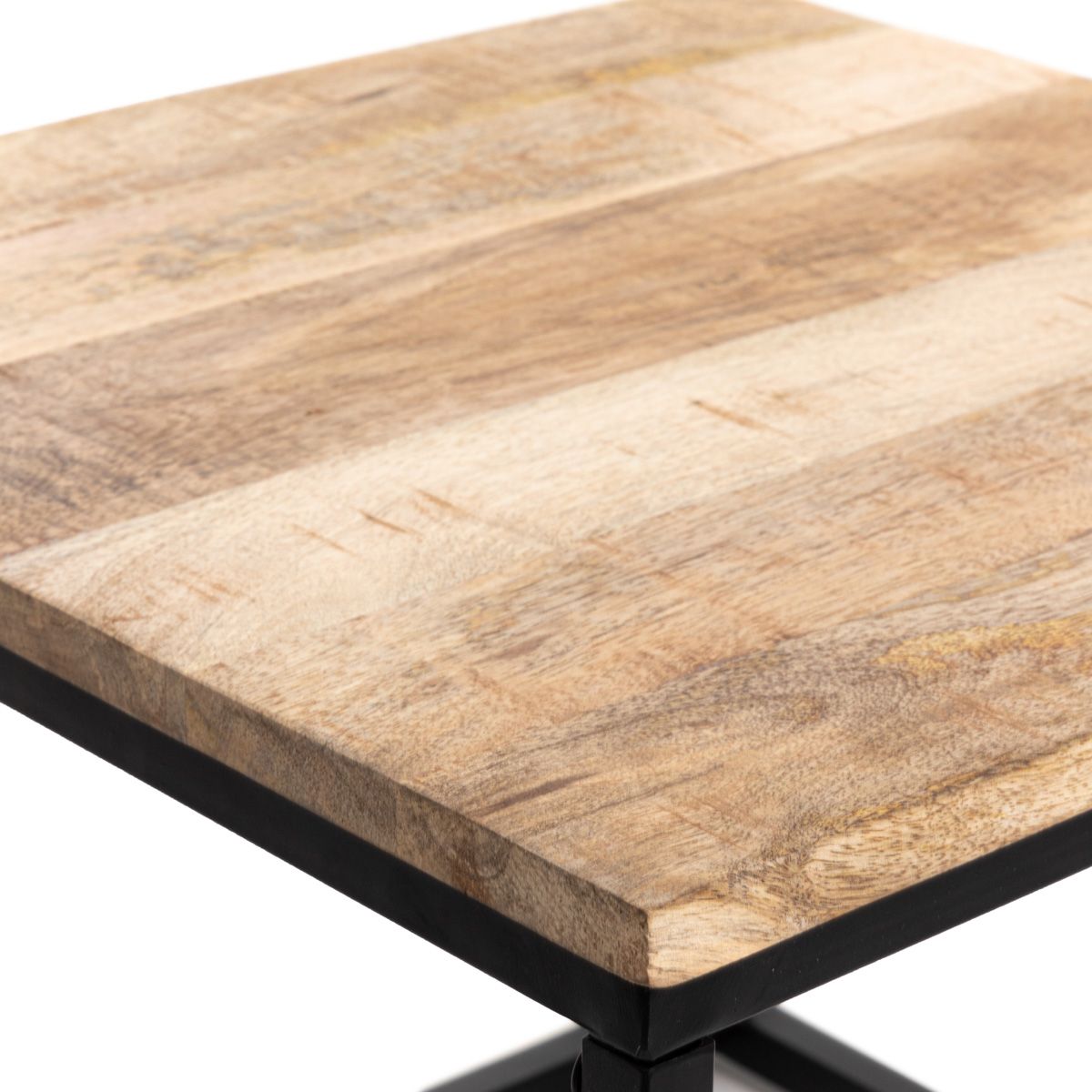 Kafijas galdiņu komplekts MAYA Solid Mango Wood + Metāls 110x60x45 cm/50x50x40cm - N1 Home