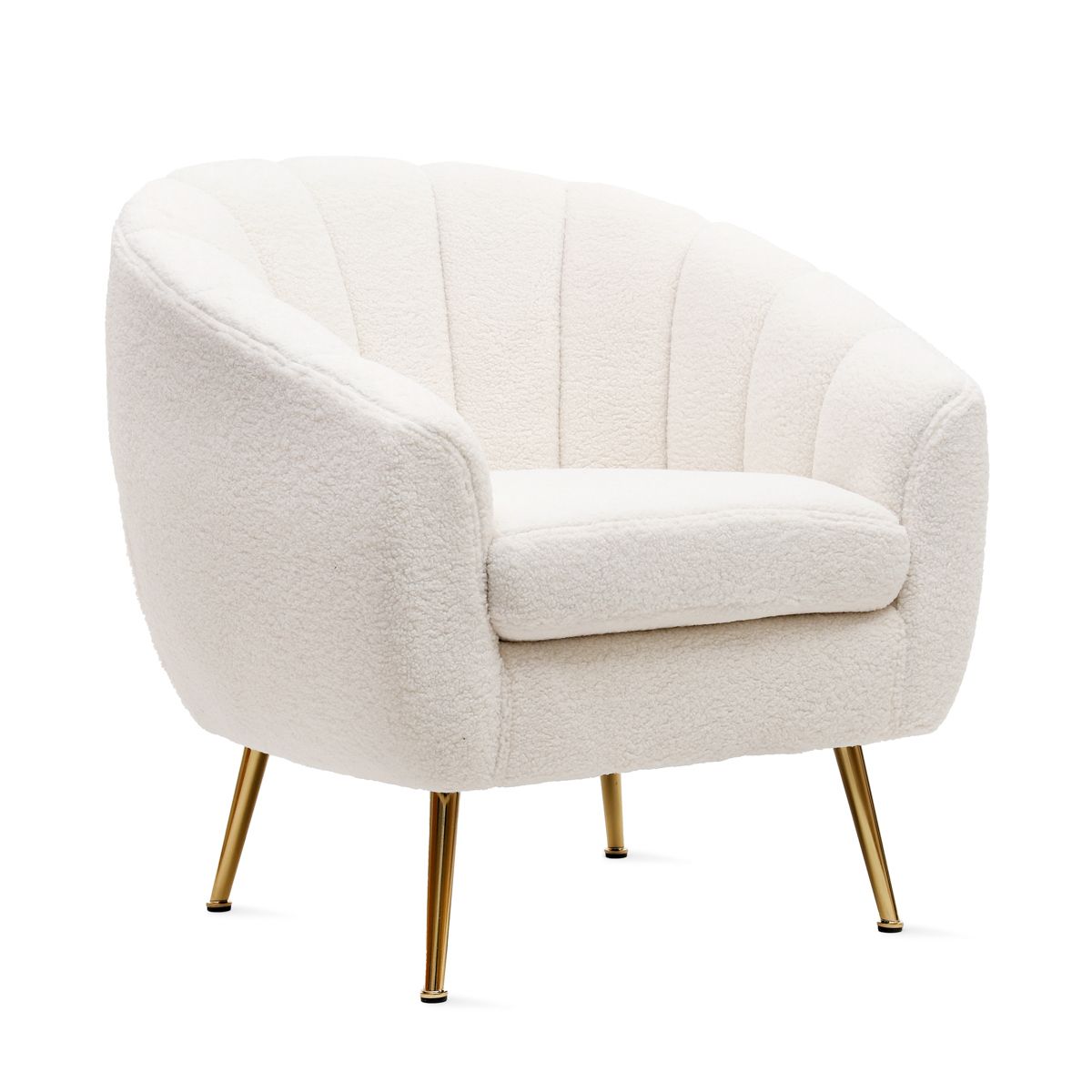 REIKA atzveltnes krēsls no balta bukle auduma 78x73x79 cm - N1 Home