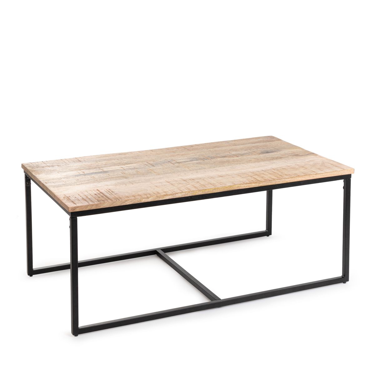 Kafijas galdiņš MAYA mango masīvkoks + metāls 110x60x45cm - N1 Home