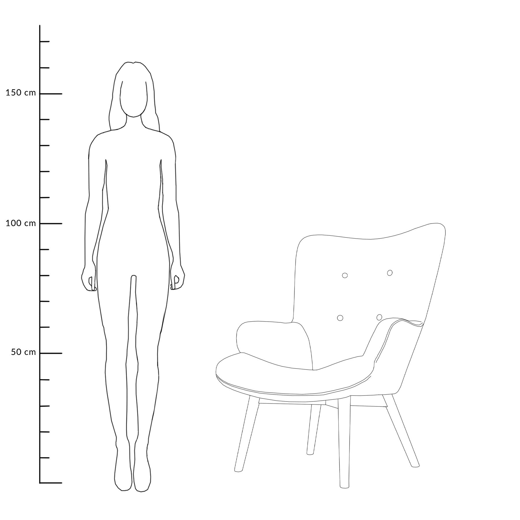 Samta melns krēsls MOSS 70x95 cm - N1 Home